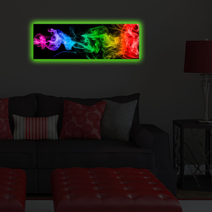 Wallity Cuadro Decorativo en Lienzo Iluminado con LEDs 30 x 90 cm